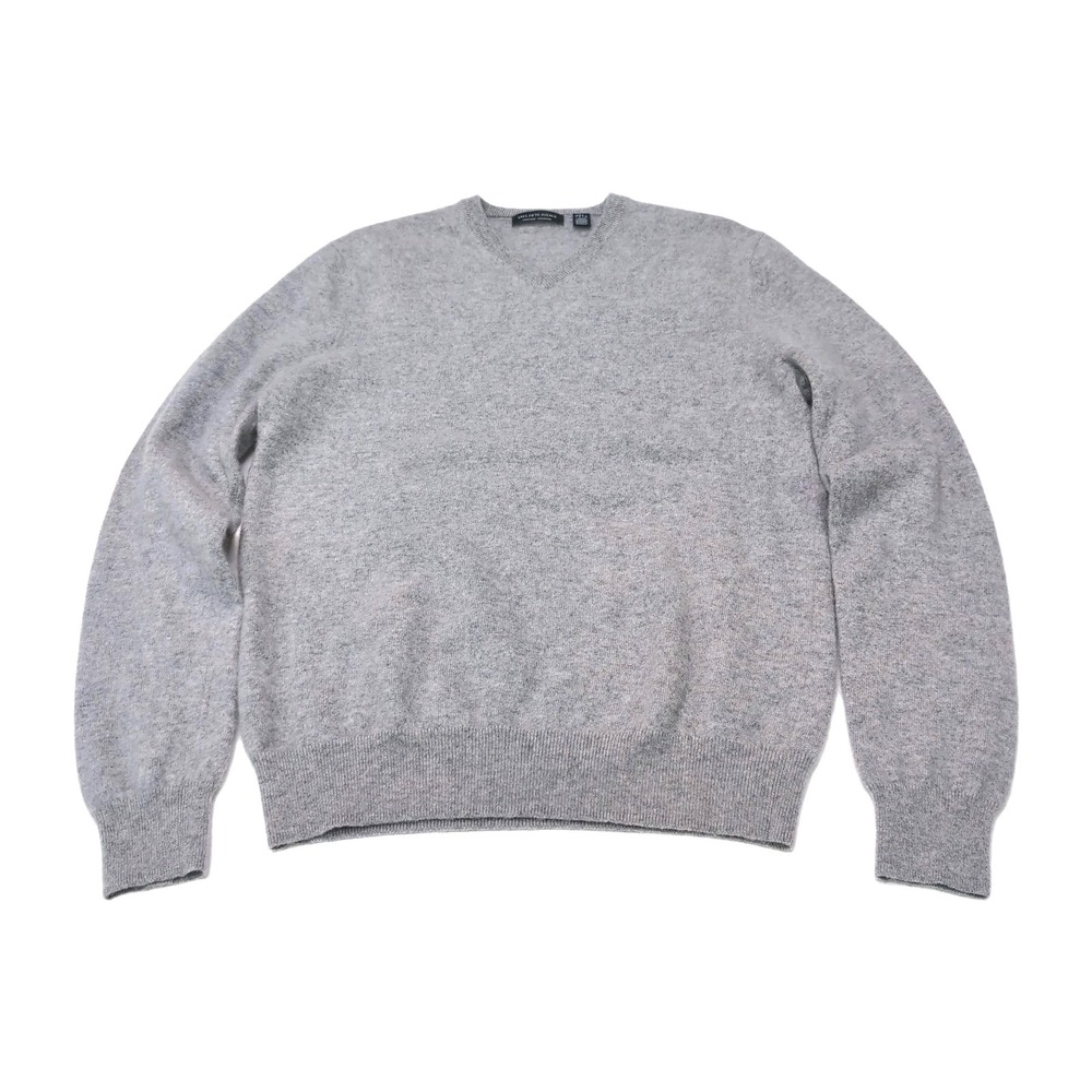 Saks Fifth Avenue Cashmere‎ V-Neck Sweater Gray Size L Women's/Unisex Runs Small - Picture 3 of 15